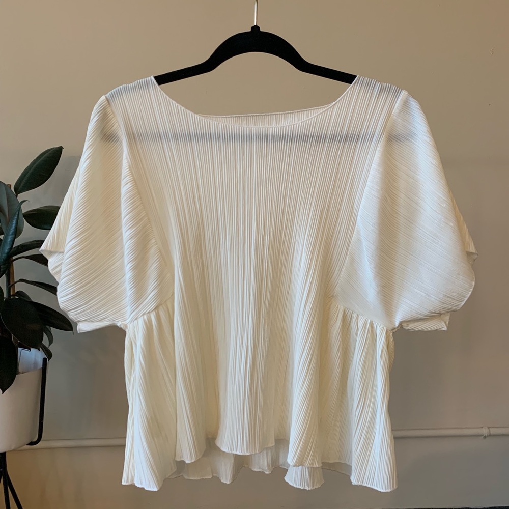 Cream Textured Blouse